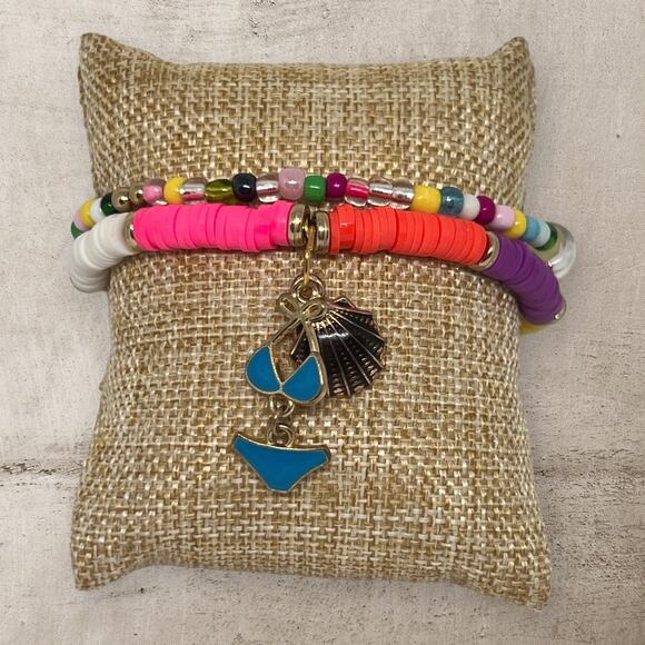 Sailing Over Blue Bracelet Set | Whimsical Pastel Handcrafted - Picture 2 of 5